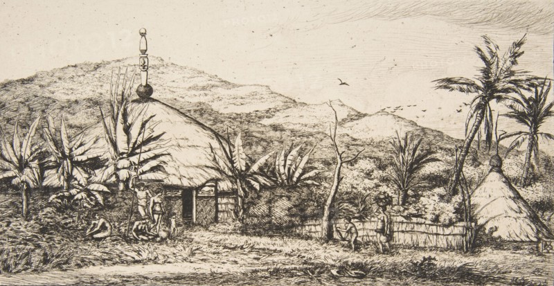 New Caledonia: Large native hut on the road from Balade to Puebo