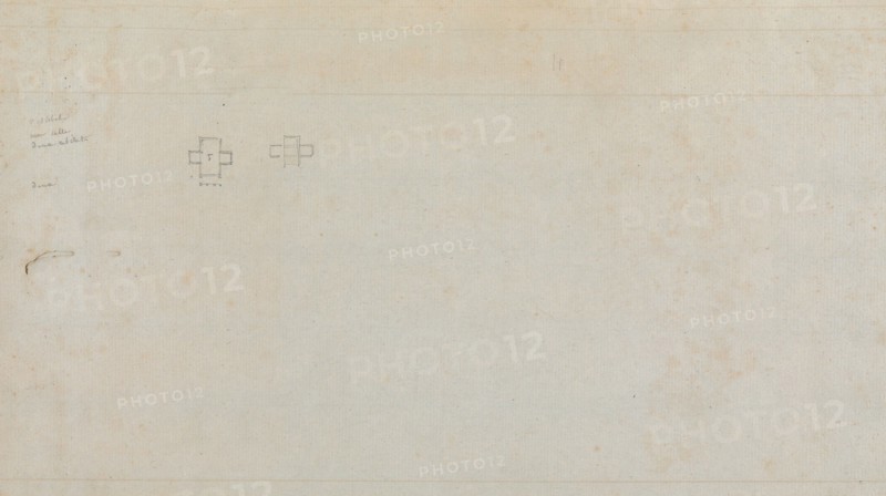 Page from a Scrapbook containing Drawings and Several Prints of Architecture