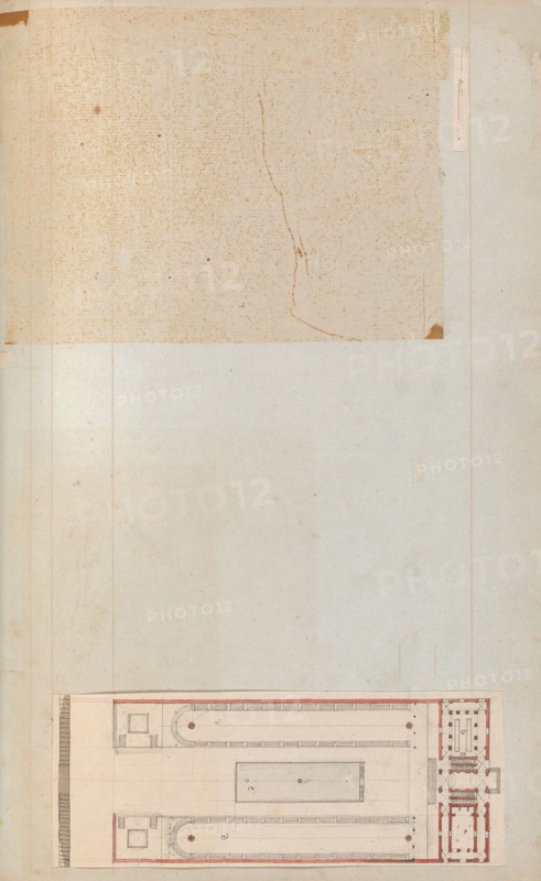 Page from a Scrapbook containing Drawings and Several Prints of Architecture