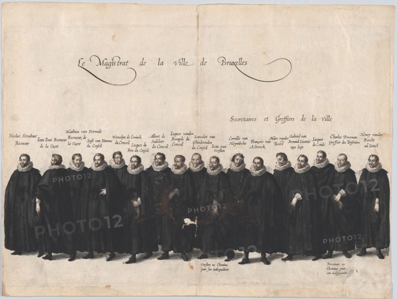Plate 64: The magistrates of the city of Brussels marching in the funeral procession of Ar...