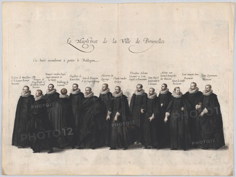 Plate 63: The magistrates of the city of Brussels marching in the funeral procession of Ar...