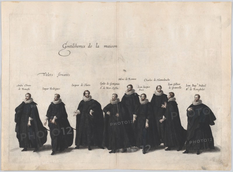 Plate 23: Gentlemen of the house marching in the funeral procession of Archduke Albert of ...