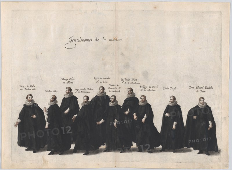 Plate 24: Gentlemen of the house marching in the funeral procession of Archduke Albert of ...
