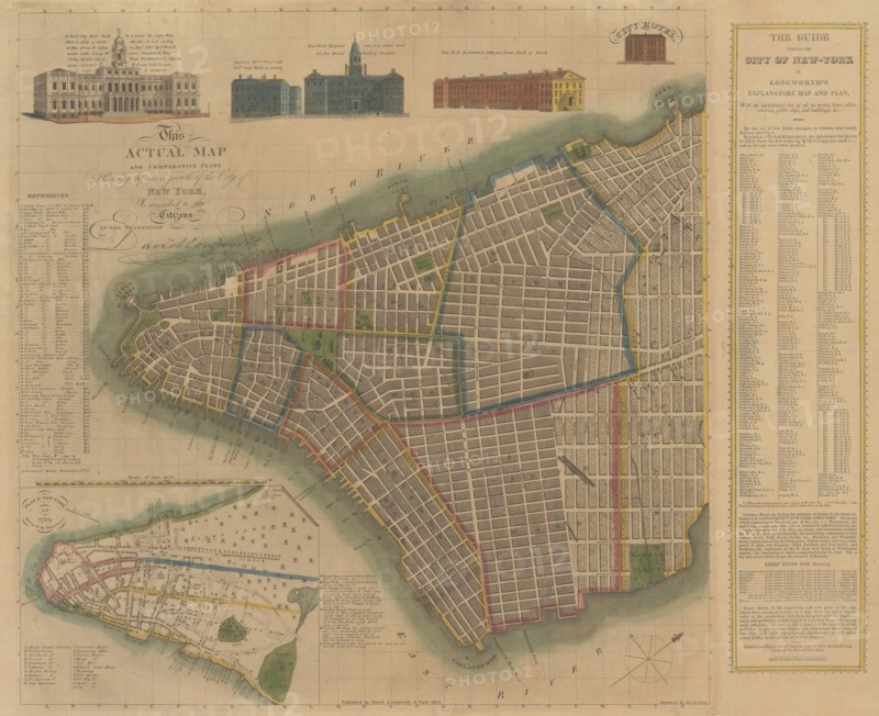 The City of New York: Longworth's Explanatory Map and Plan