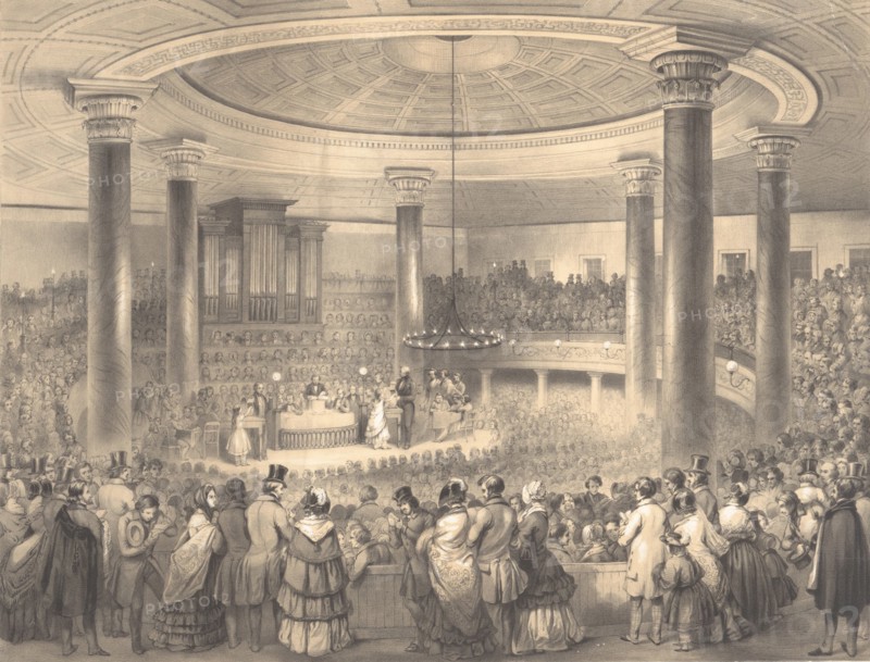 Distribution of the American Art Union Prizes, at the Tabernacle, Broadway, December 24, 1..., 1847. Creators: Francis D'Avignon, Sarony & Co.