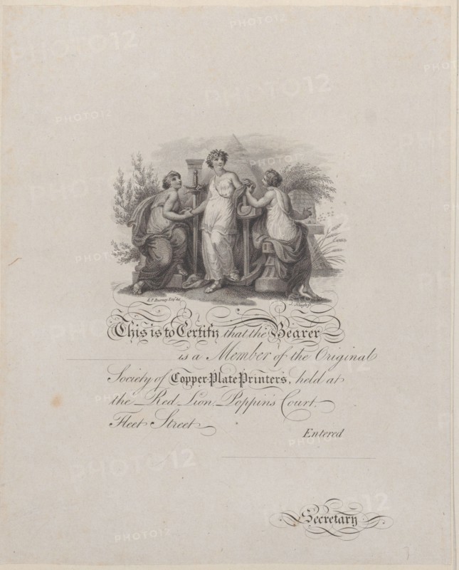Certificate of Membership of the Society of Copper-Plate Printers