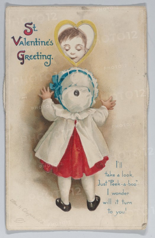 Valentine - movable wheel postcard