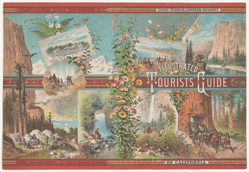 Book cover to an Illustrated Tourist Guide of Noted Summer & Winter Resorts of Cali...