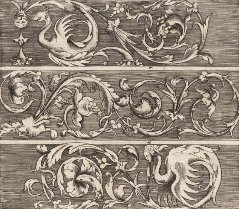 Three Friezes with Ornamental Foliage