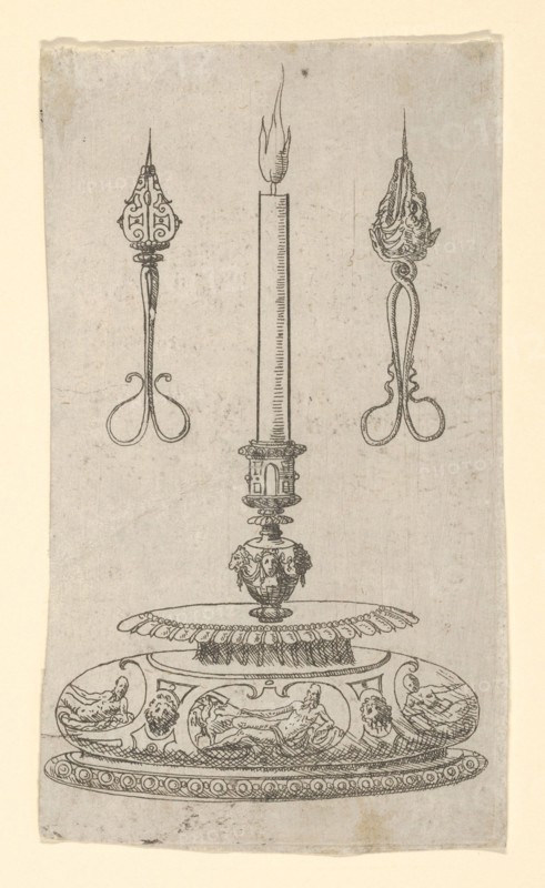 Design for a Candlestick with Candle Wick Trimmers