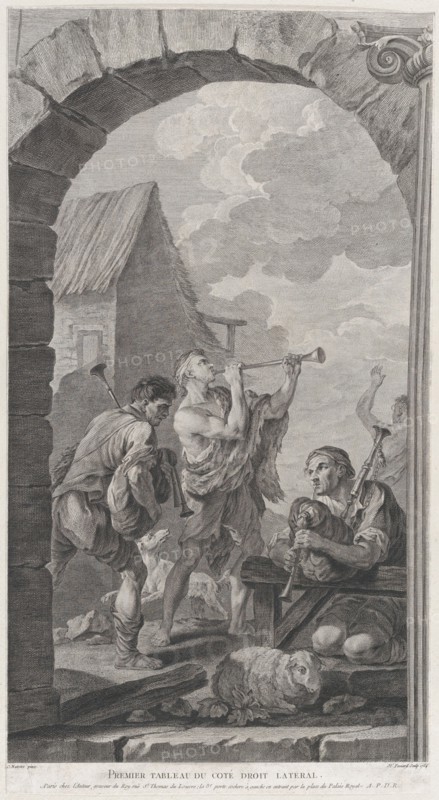 The Chapel of the Enfants-Trouvés in Paris: Groupe des bergers: joueurs de trompes et de m...
