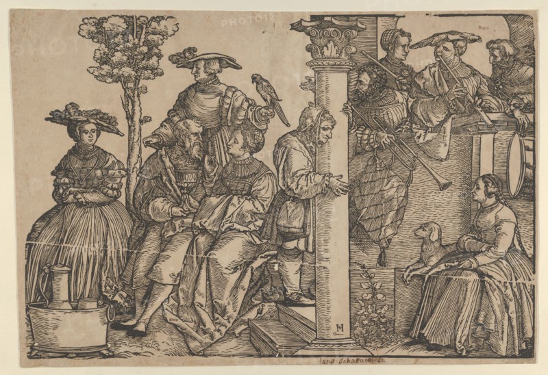 Musicians and Onlookers. Creator: Hans Schäufelein the Elder.