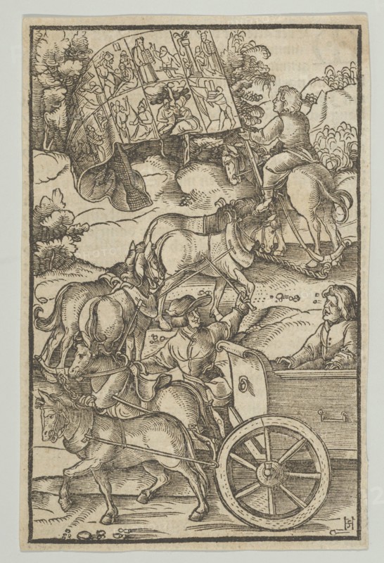The Virtuous Man on a Chariot on his Way to Heaven