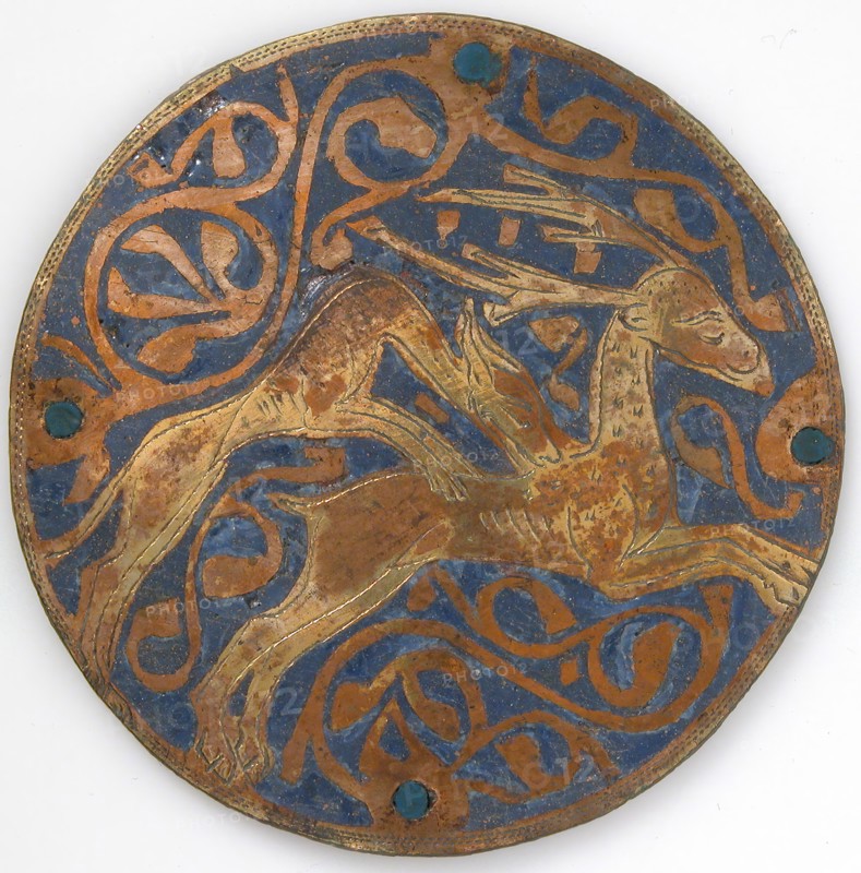 Medallion with Hound Attacking Stag