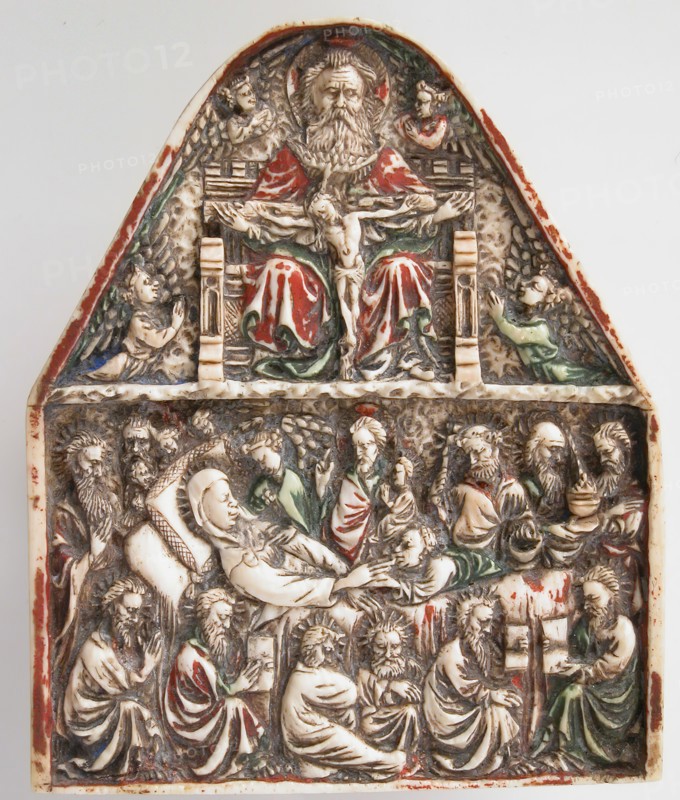 Plaque with the Trinity and the Dormition of the Virgin
