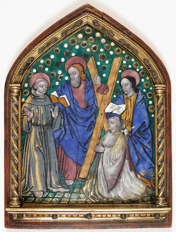 Plaque with Saints and Donor