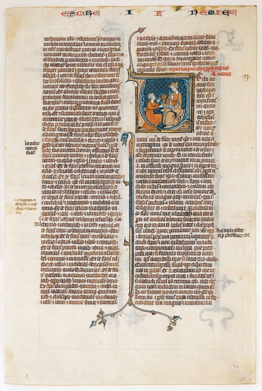 Manuscript Leaf with Opening of The Book of Nehemias