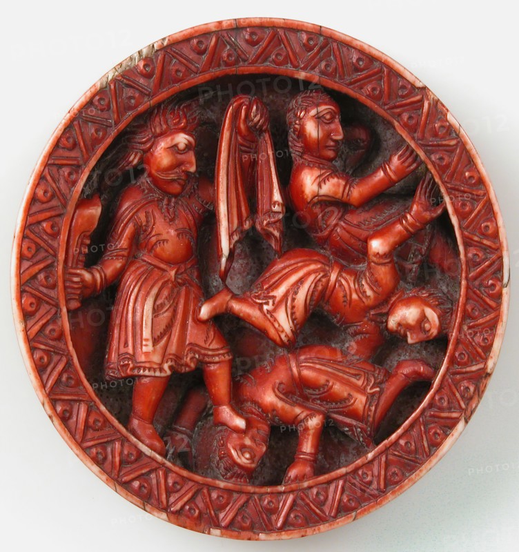 Game Piece with Samson Slaying the Philistines with the Jawbone of an Ass