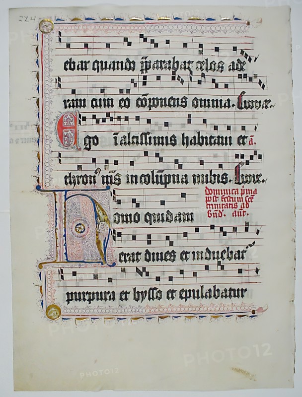 Manuscript Leaf with Initial H