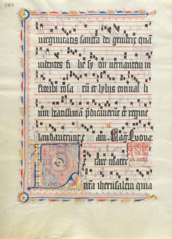 Manuscript Leaf with Initial L