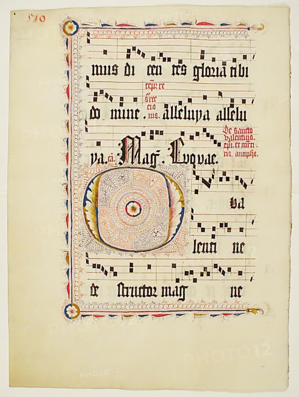 Manuscript Leaf with Initial O
