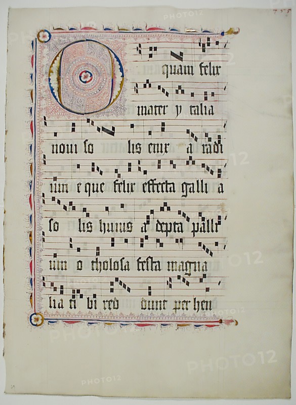 Manuscript Leaf with Initial O