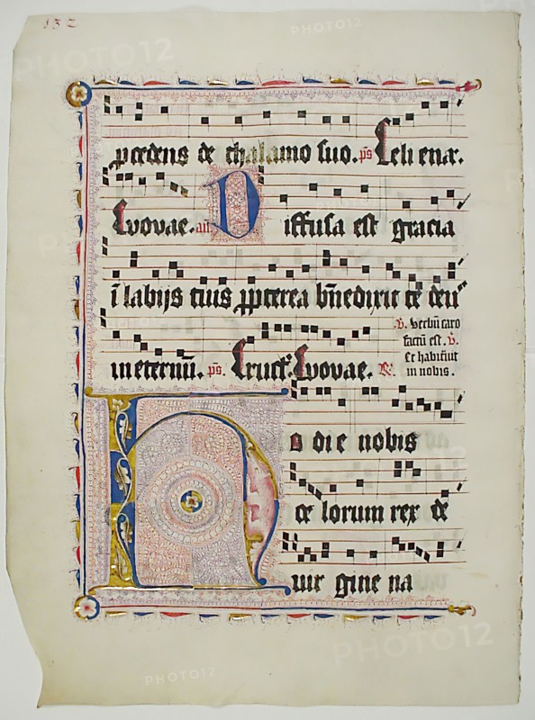 Manuscript Leaf with Initial H