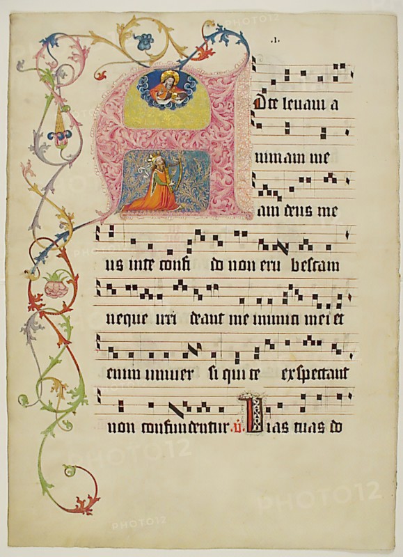 Manuscript Leaf with Initial A