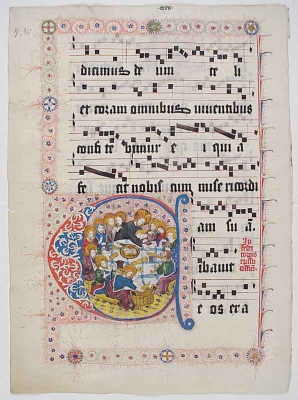 Manuscript Leaf with Initial C