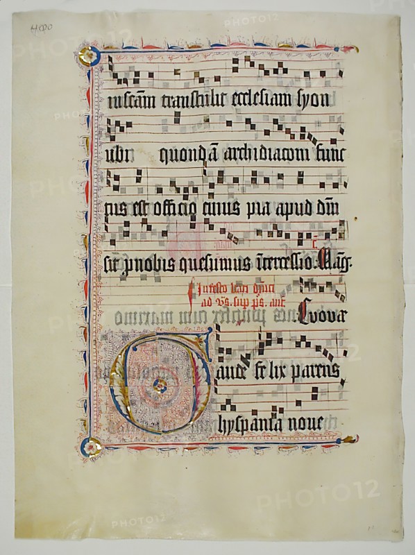 Manuscript Leaf with Initial G