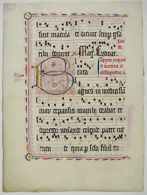 Manuscript Leaf with Initial B
