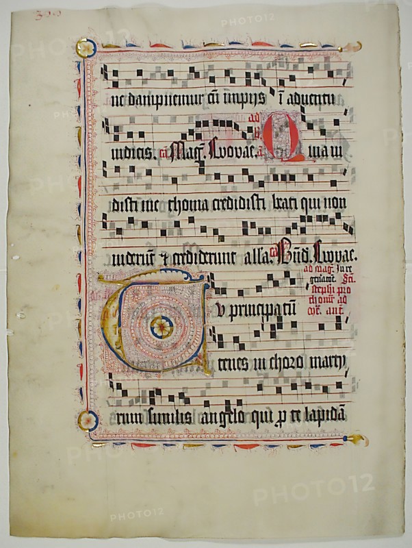 Manuscript Leaf with Initial T