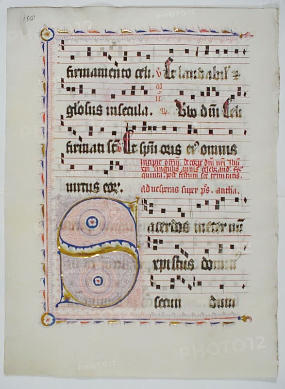 Manuscript Leaf with Initial S