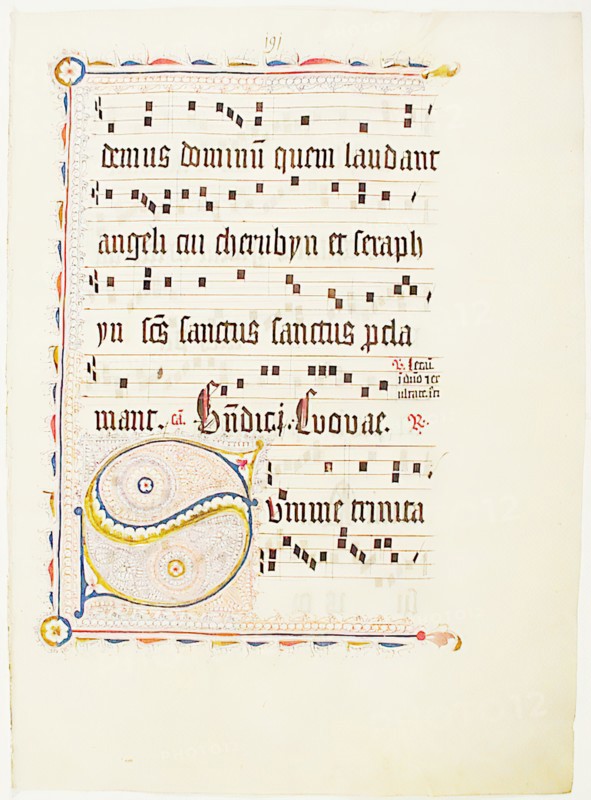Manuscript Leaf with Initial S