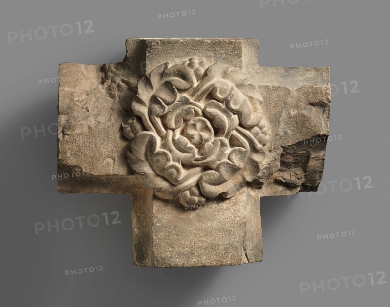 Limestone Keystone from a Vaulted Ceiling
