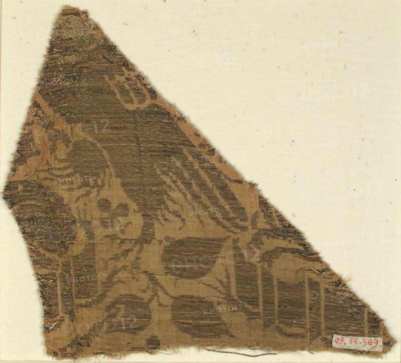 Textile with Eagle Attacking Dog