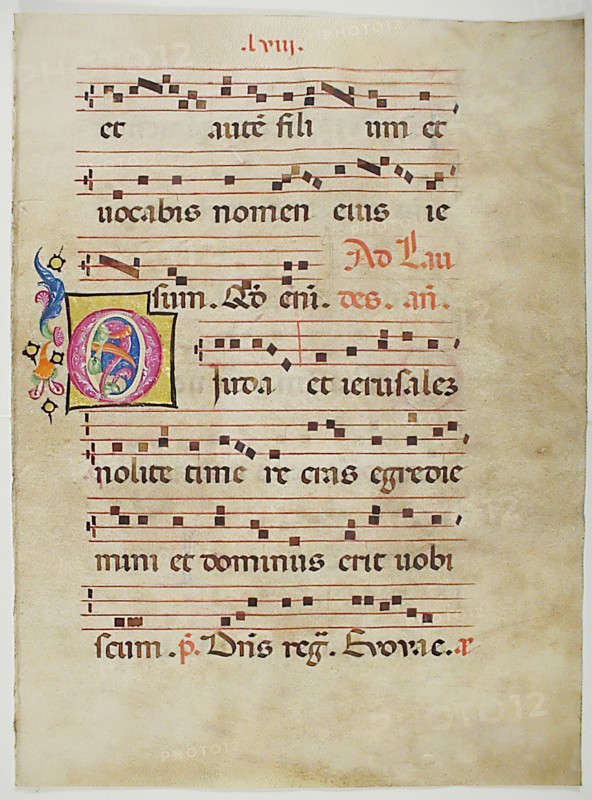 Manuscript Leaf with Initial O