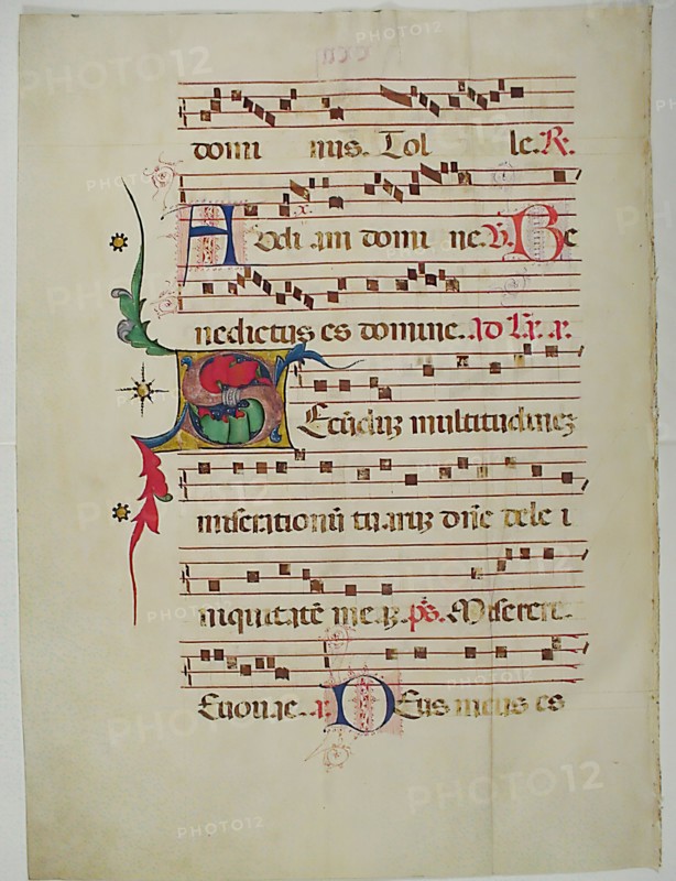 Manuscript Leaf with Initial S