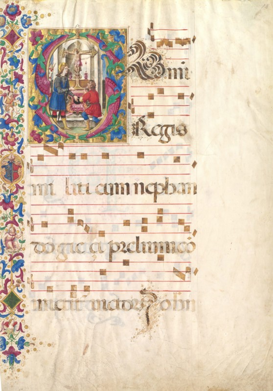 Manuscript Leaf with Saint John Gualbert in an Initial S