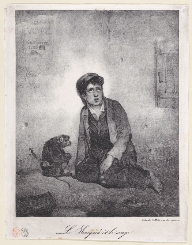 The Boy from Savoy and His Monkey, 1823.