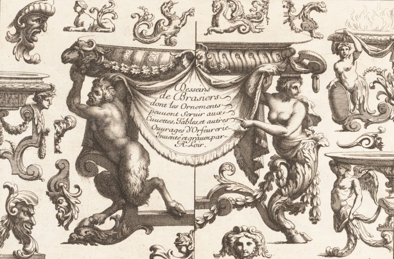 Desseins de Brasiers dont les Ornements peuuent Seruir aux Cuuettes, Tables, et autres Ouurages d'Orfeurerie, 1660-1713. [Desseins de Brasiers dont les Ornements peuvent Servir aux Cuvettes, Tables, et autres Ouvrages d'Orfevrerie].