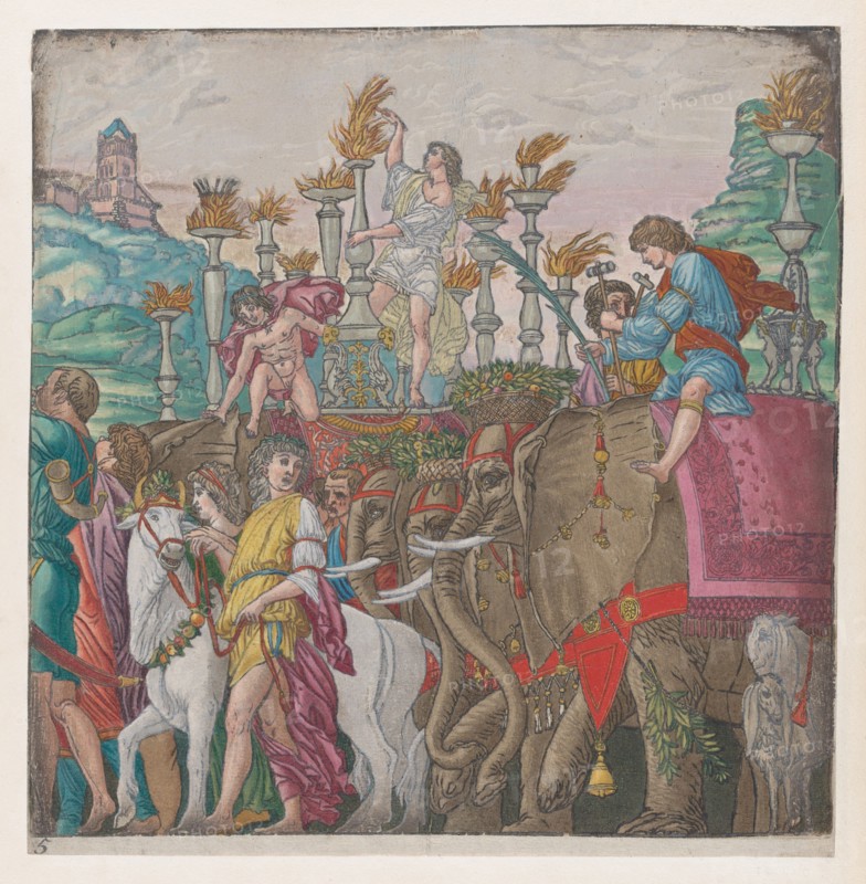 Sheet 5: Elephants, from The Triumph of Julius Caesar, 1599.