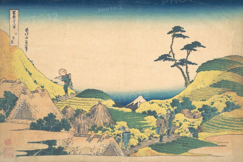 Lower Meguro (Shimo Meguro), from the series Thirty-six Views of Mount Fuji (Fugaku sanjurokkei), ca. 1830-32.