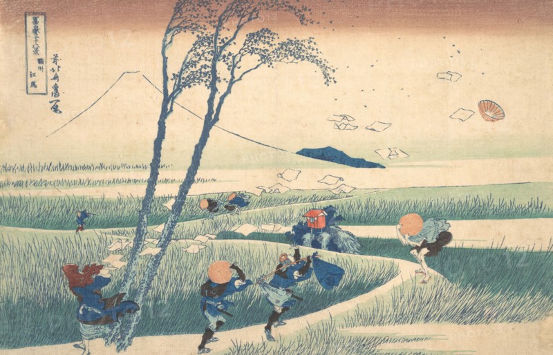Ejiri in Suruga Province (Sunshu Ejiri), from the series Thirty-six Views of Mount Fuji (Fugaku sanjurokkei), ca. 1830-32.