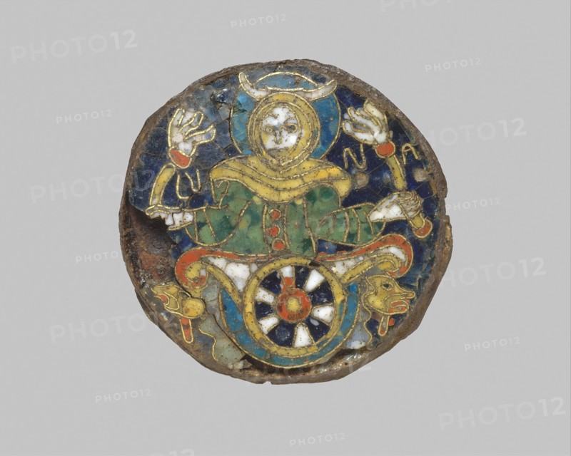 Roundel with a Personification of the Moon, Carolingian, ca. 860-890.
