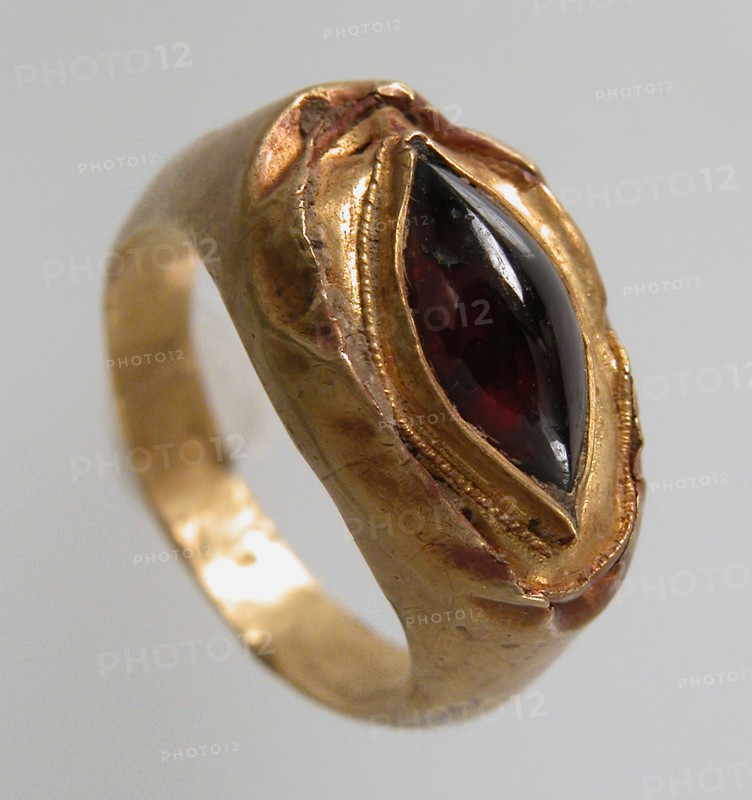 Finger Ring with Oval Bezel, Frankish, 7th century.