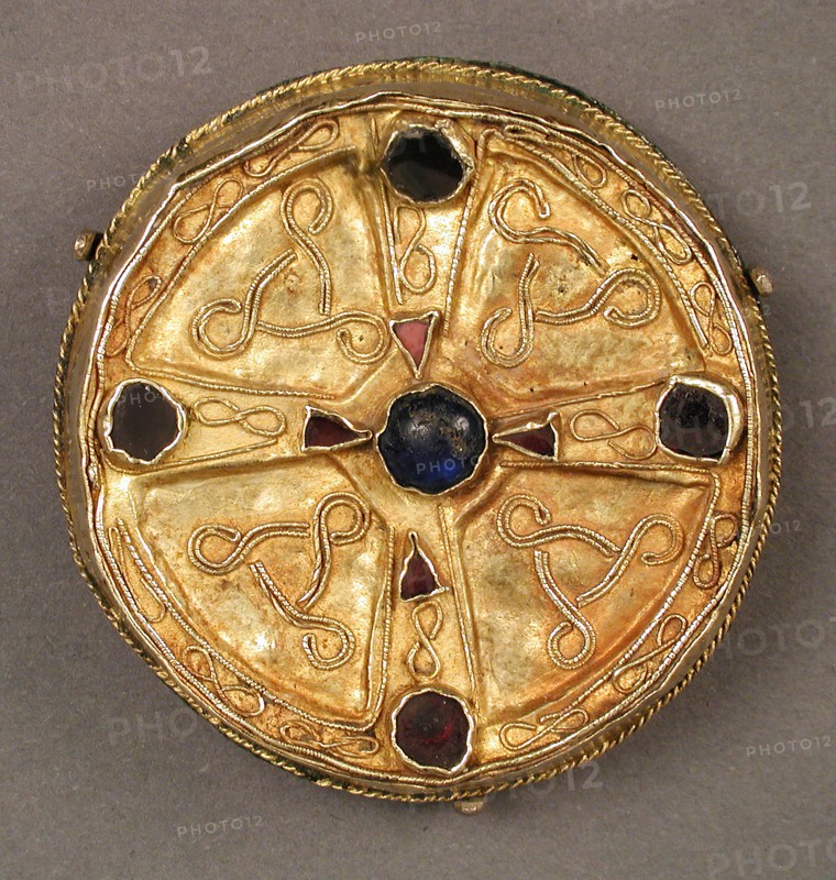 Disk Brooch, Frankish, 7th century.
