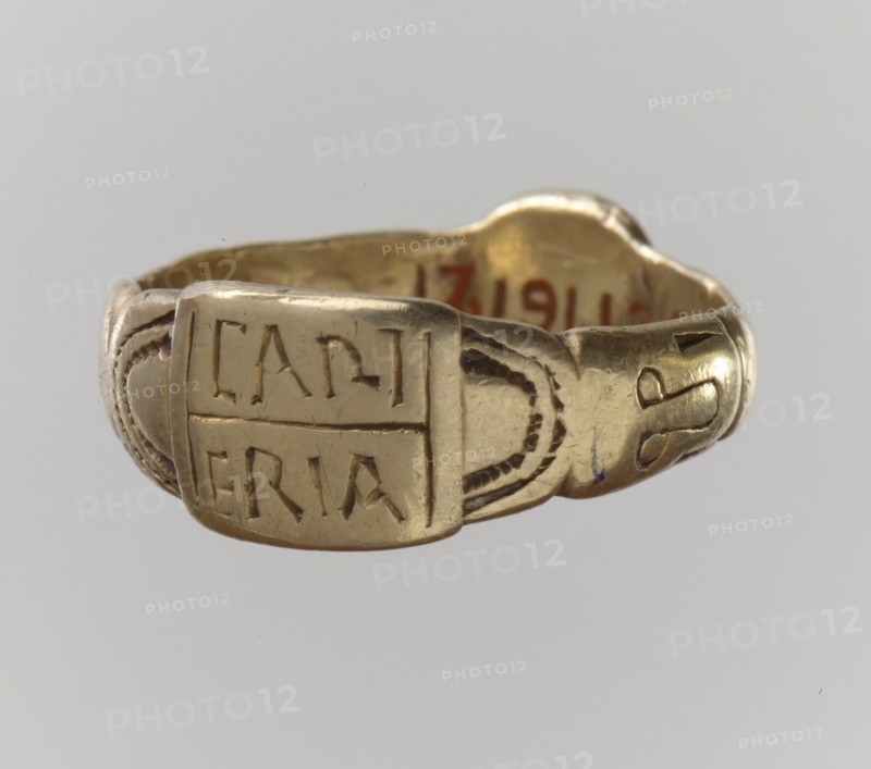 Gold Finger Ring with Inscription, Frankish, late 6th-early 7th century.