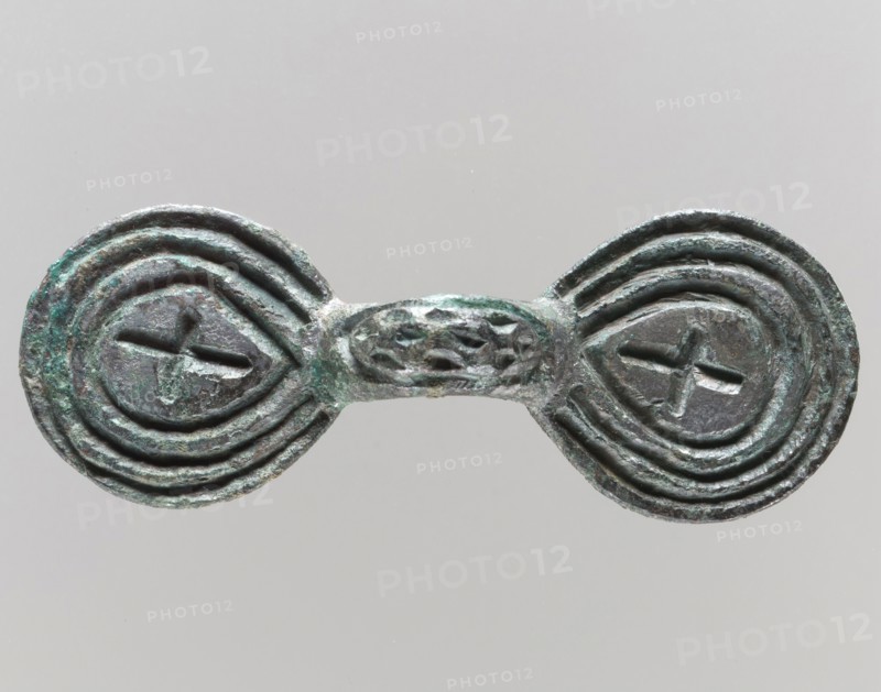 Equal-Arm Brooch with Cross Decoration, Frankish, 7th-8th century.