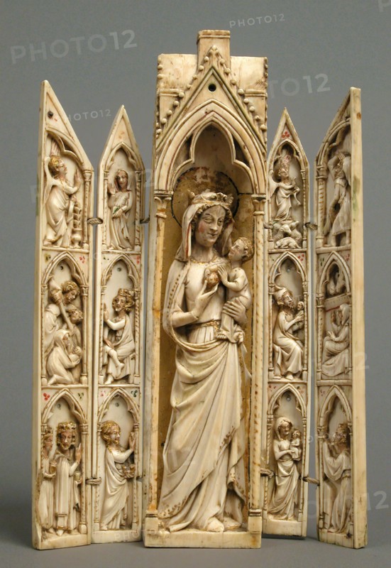 Tabernacle with the Virgin and Child and Scenes from the Life of Christ, French, ca. 1300-1325.